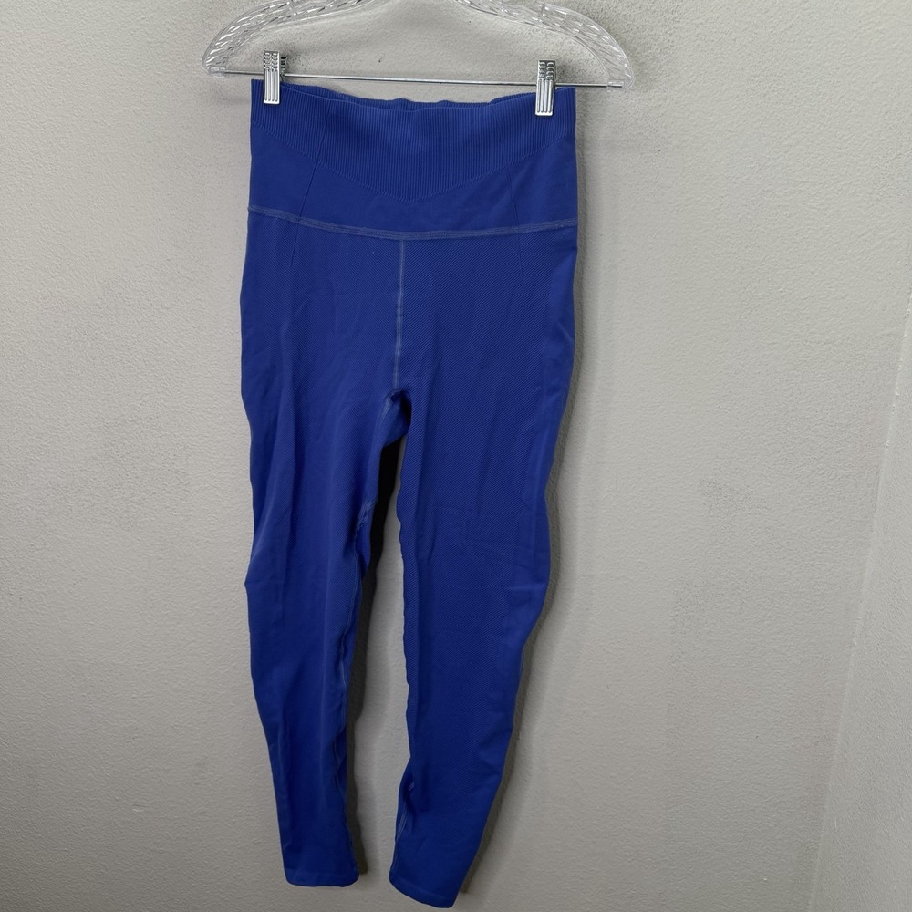 Free People Movement Womens High-Rise Athletic Leggings Sz M/L Blue Purple Rib